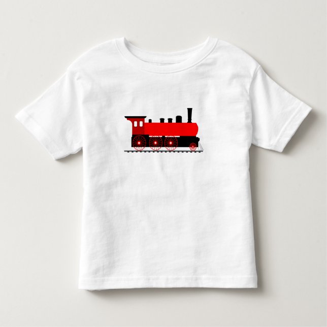 Röd ånglok t shirt (Framsida)