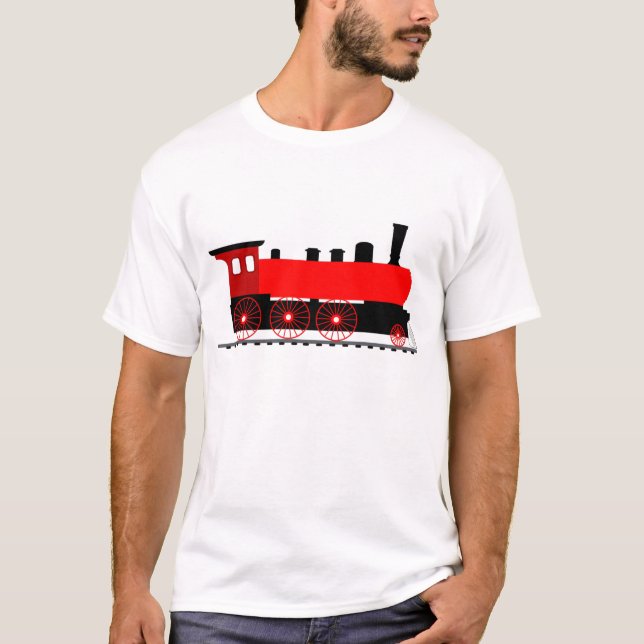 Röd ångmotor t shirt (Framsida)