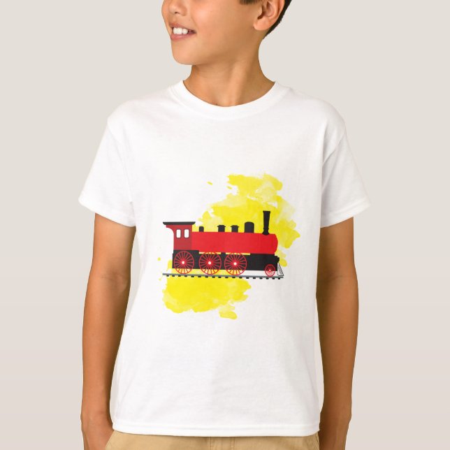 Röd ångmotor t shirt (Framsida)