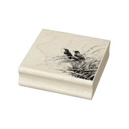 Röd ängsfågel frimärke stämpel