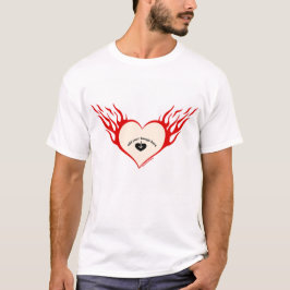 Röd anpassad flammande hjärta t shirt