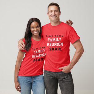 Röd anpassningsbar, familjeåterförening, skapa din t shirt