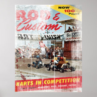 Rod & Anpassningsbar, Karts in Competition Print Poster