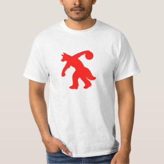 Röd Anthropomorphic hund- bowlingskjorta 0001 T Shirt