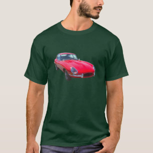 Röd antikvitetsportbil 1964 för jaguar XKE Tee