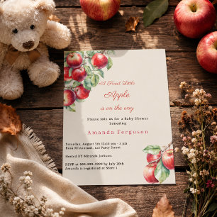 Röd äppelkingsgirl Baby Shower-inbjudan
