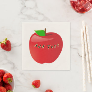 Röd Apple Cocktail Frukt Inspirerad Bord Ecru Färg Pappersservett