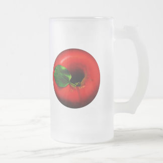 Röd Apple design Frostat Ölglas