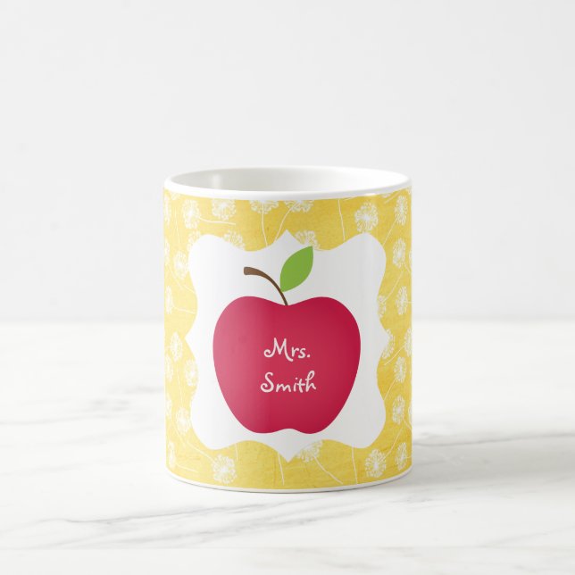 Röd Apple för Maskros lärare Kaffemugg (Center)
