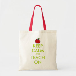 Röd äpple lärare toteväska | Keep Calm och lär Tygkasse