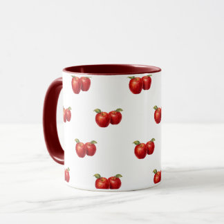 Röd Apple Mönster Kaffekopp | Bondgårdsfrukt Kopp