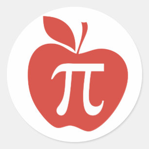 Röd Apple paj Runt Klistermärke