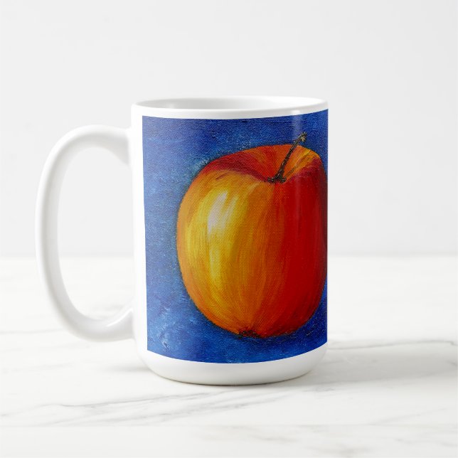 Röd Äpple - Stilleben Måleri Kaffemugg (Vänster)