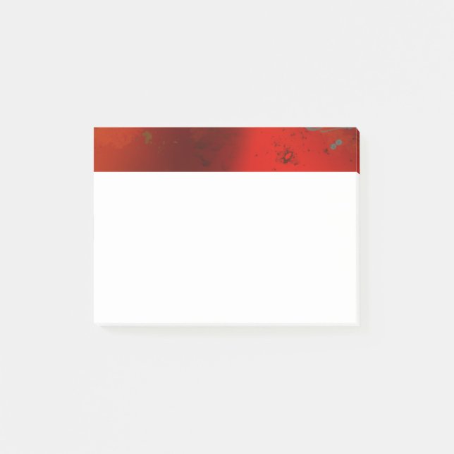 Röd, Aqua & Guld Grunge Digital Abstrakt Konst Post-it Block (Framsida)