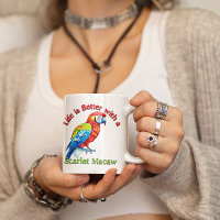 Röd Ara Papegoja Kaffe Älskare Present