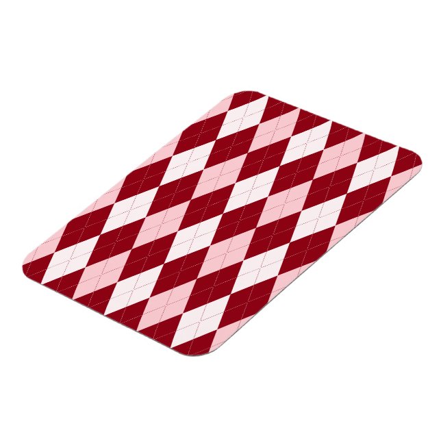 Röd Argyle Mörkröd Rosa Liten Diamantform Magnet (Vänstra Sidan)