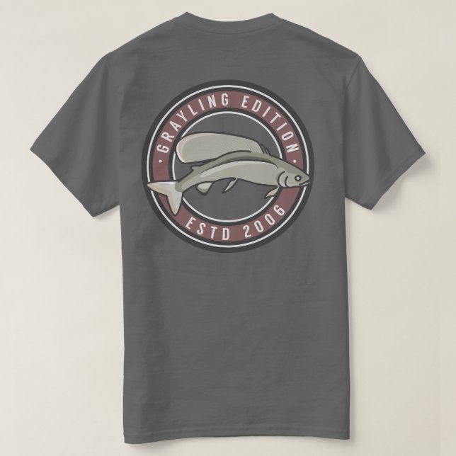 Röd arktisk Grayling T Shirt (Design baksida)