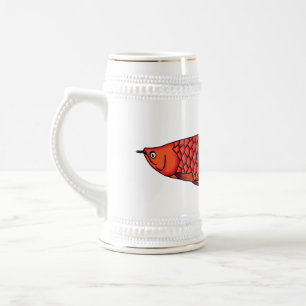 Röd Arowana fisk serieillustration Sejdel
