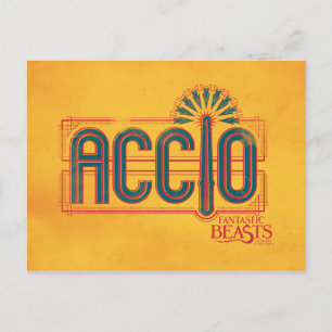 Röd Art Deco ACCIO™-trollformelgrafik Vykort