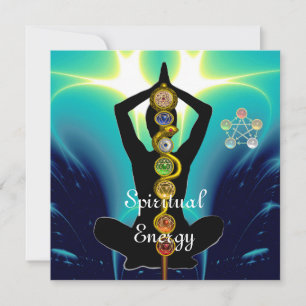 ROD ASCLEPIUS 7 CHAKRAS,YOGA LOTUS POSE Blue Inbjudningar