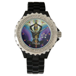 ROD ASCLEPIUS 7 CHAKRAS,YOGA LOTUS POSE Lila Armbandsur