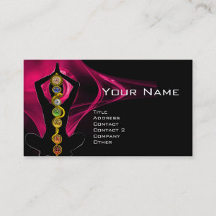 ROD ASCLEPIUS,7 CHAKRAS YOGA LOTUS POSE Rosa Black Visitkort