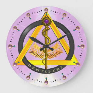 ROD ASCLEPIUS DENTIST TANDVÅRD SYMBOL,Lilac Stor Klocka