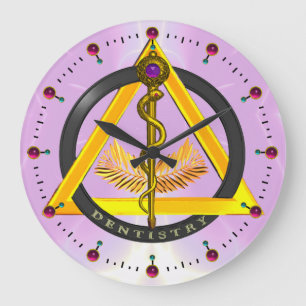 ROD ASCLEPIUS DENTIST TANDVÅRD SYMBOL,Lilac Stor Klocka