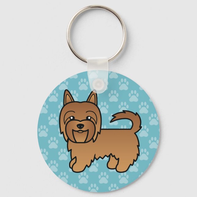 Röd australisk terrier hund serieillustration nyckelring (Framsida)