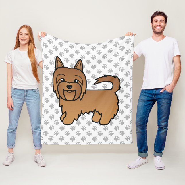 Röd australisk terrier söt seriehund fleecefilt (På plats)