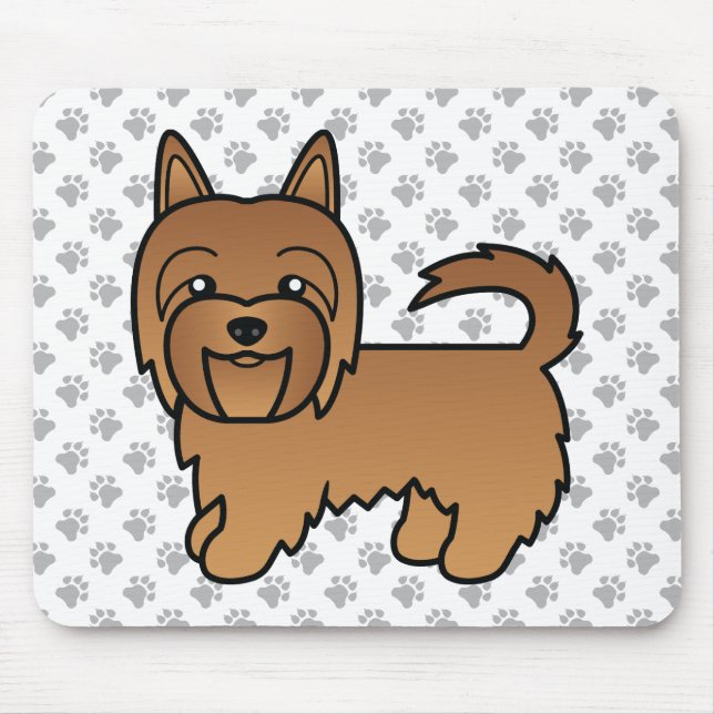 Röd australisk terrier söt seriehund musmatta (Framsidan)