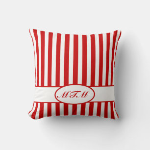 Röd autoal Rand med monogram Kudde