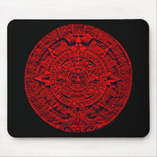 Röd Aztec kalender - Musmatta