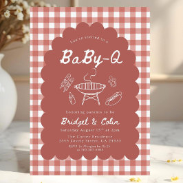 Röd Baby Q Baby Shower Inbjudan | Bbq Grill Bebis