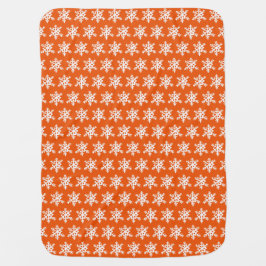 Röd babyblankett med snöflingor Orange Bebisfilt