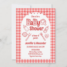 Röd BaByQ Baby Shower Grillfest