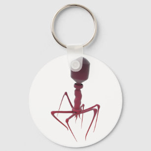Röd bacteriophage nyckelring