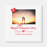 Röd båge valentine dag lägg till foto namn hjärta 