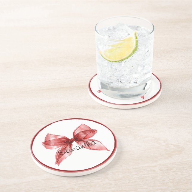 Röd Bågkant Underlägg (Sidan)