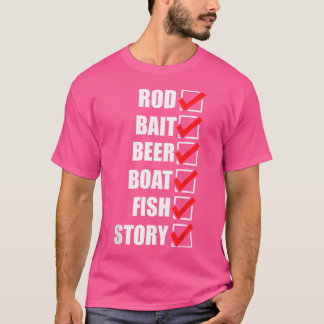 Rod Bait Beer Boat Fish Story Ice Fishher F T Shirt