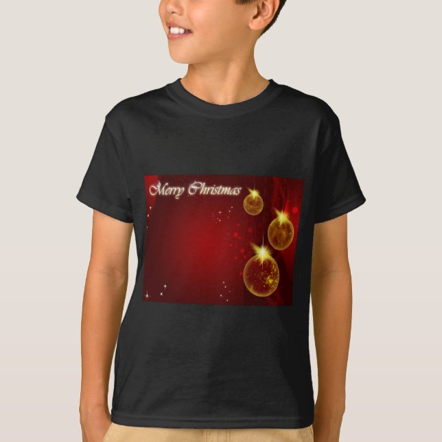 Röd bakgrund för god jul tee shirt (Framsida)