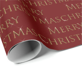 Röd bakgrund, gyllene brev God jul Presentpapper