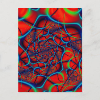 Röd bakgrund vykort