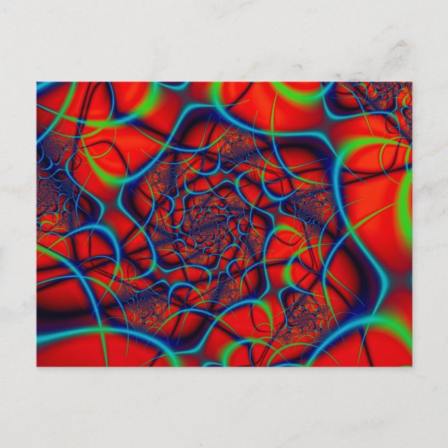 Röd bakgrund vykort (Framsida)