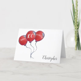Röd ballong för 100-årsdagen helgkort