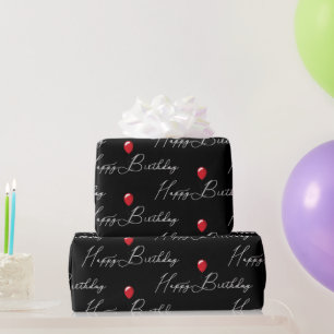 Röd ballong på Grattis på födelsedagen Presentpapper