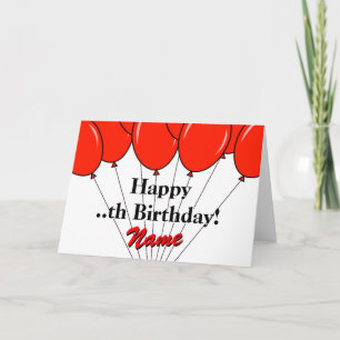 Röd ballongbukett Birthday-hälsningskort Kort