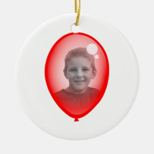 Röd ballongmall julgransprydnad keramik