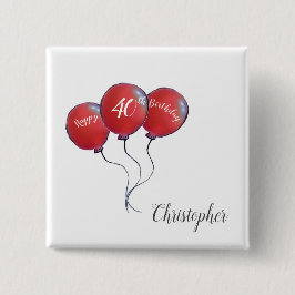 Röd ballongpresent på 40-årsdagen knapp