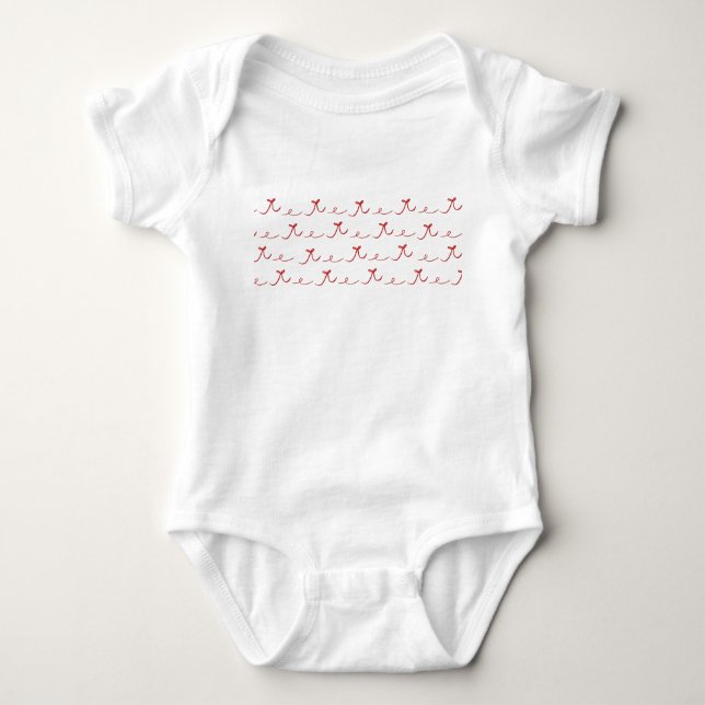Röd band infantil bodysuit – Söt present för bebis T Shirt (Framsida)